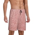 thumbnail image 2 of Easygdp Rose Gold Pink Glitter Men's Short Pajama Pants, Sleep Shorts, Household Pants, Casual Pants with Pockets - 4X-Large, 2 of 9