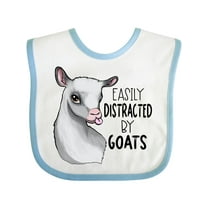 Inktastic Easily Distracted by Goats Cute Goat Boys or Girls Baby Bib