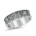 thumbnail image 4 of Desert Design Cactus Traditional Oxidized Band Solid 925 Sterling Silver Size 8, 4 of 5