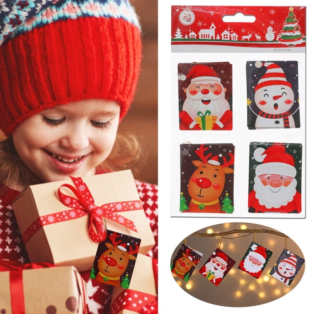 Cqxid 8PcsChristmas Tree Decoration Cards Christmas Greeting Cards Envelopes Mini Christmas Cards Blank Note Cards Christmas Tree Wishing Card Merry Christmas Greeting Cards Christmas Gi