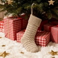 thumbnail image 5 of Farmhouse Knitted Christmas Stocking 18 Inch, Rustic Cable Knit Personalized Stocking, Boho Style Fireplace Hanging Decor for Xmas Family Holiday-1pcs,Beige, 5 of 7