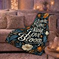 thumbnail image 6 of Grandma You Make Love Bloom Quote, Warm Floral Style for Grandmothers, Blue Garden Flower Motif and Mother's Day Gift, Cozy Flannel Blanket for Living Room and Bedroom, Home Decor, 6 of 9