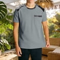 thumbnail image 2 of TAGOLD Mens Summer Short Sleeve Round-Neck Blouses & Shirts Velvet Panel Top, 2 of 5