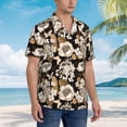 thumbnail image 6 of Picia Retro Hydrangeas Gentle Cotton Regular Fit Short Sleeve Casual Hawaiian Shirt for Men-Small, 6 of 8