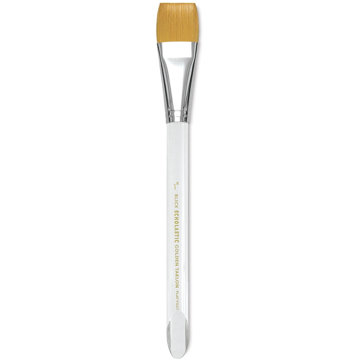 Blick Scholastic Short Handle Golden Taklon Brush - Flat Foot, Size 1"