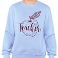 thumbnail image 2 of Teacher Apple Sweatshirt Unisex Medium Light Blue, 2 of 5