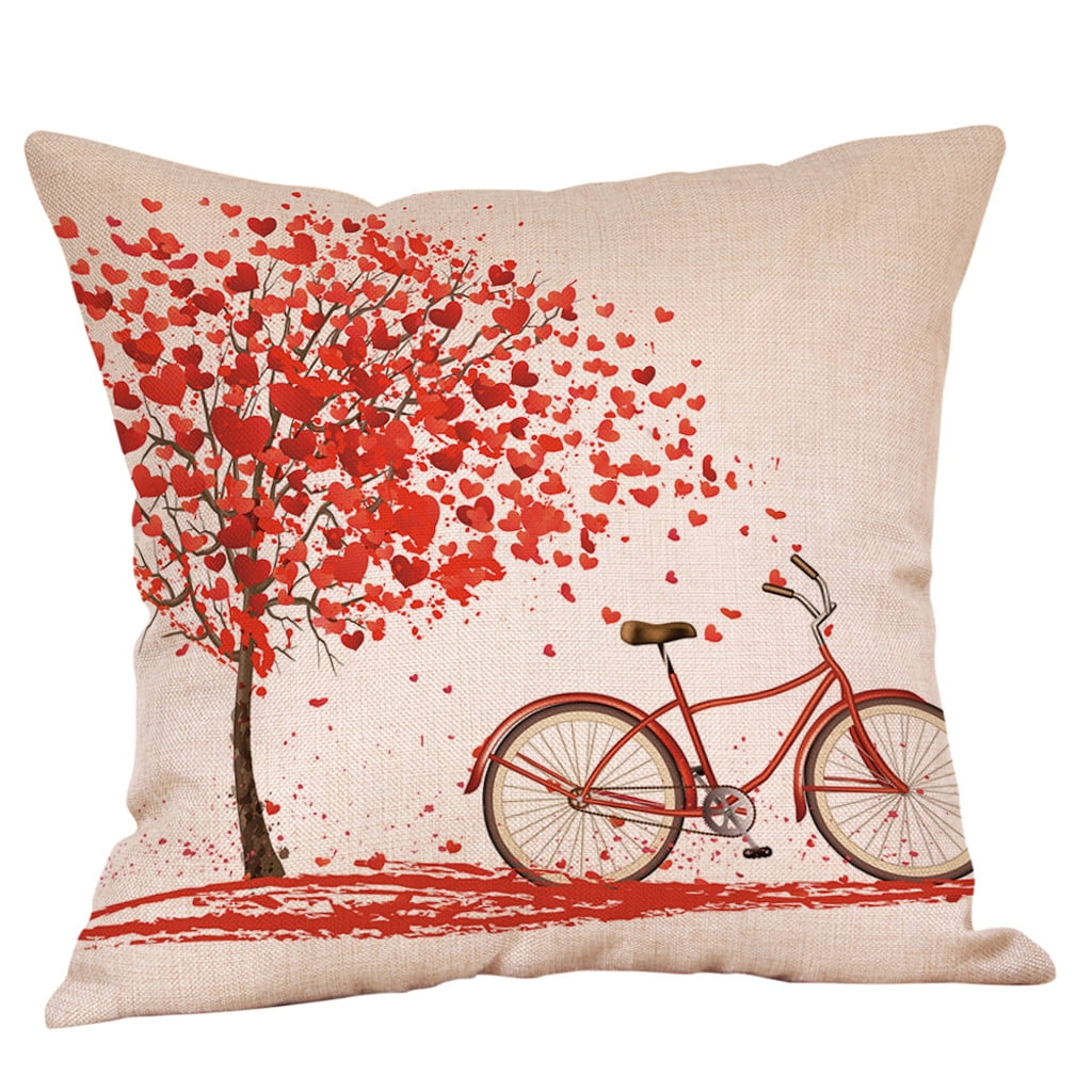 Happy Valentine's Day Cotton Throw Pillow Case Square Sofa Waist