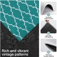 thumbnail image 3 of Teal Geometric Quatrefoil Pattern Kitchen Rugs Sets Of 3,Kitchen Runner Rugs Non Skid Washable,Decorative Kitchen Floor Mats for Kitchen,Sink,Laundry,17"x30"+ 17"x47" + 17"x59", 3 of 6