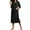Black, variant on Avidlove Zipper Robes for Women 3/4 Sleeve Ribbed Knit Full Length Bathrobe Lightweight House Coat with Pockets