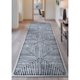thumbnail image 2 of Bloom Rugs Washable Non-Slip 7 ft Runner - Blue / Ivory Striped Runner for Entryway, Hallway, Bathroom, and Kitchen - Exact size: 2.5' x 7', 2 of 10