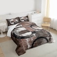 thumbnail image 3 of Feelyou Brown Abstract Ombre Queen Comforter Set, Square Circle Geometric Bedding Sets, Teen Kid Child Adult Reversible Bedding Comforter Set, Lightweight Room Decor, 3-Piece, 3 of 8