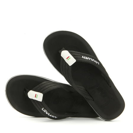 

Mens Flip Flops Leather Thong Sandals Arch Support Beach Slippers