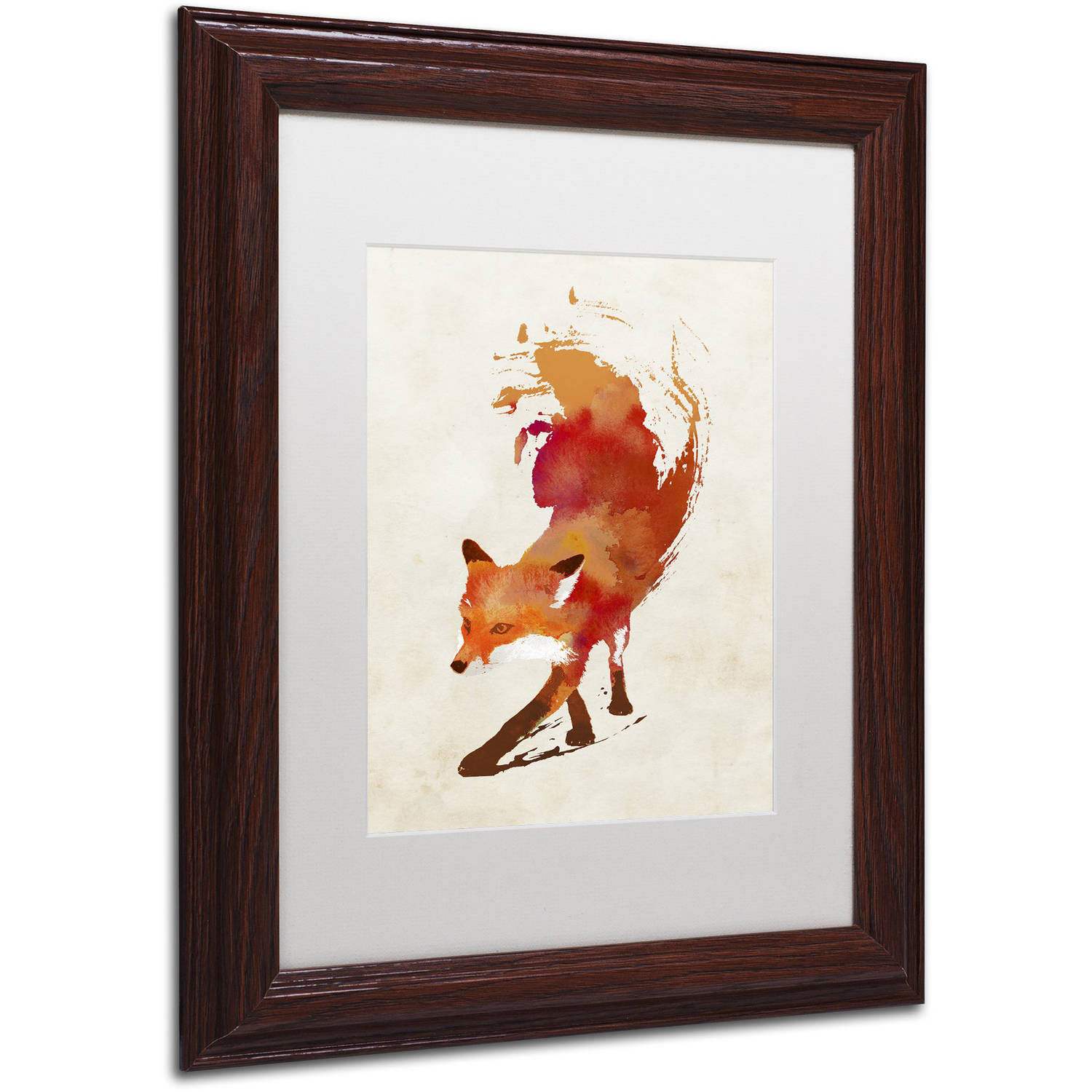 Trademark Fine Art 'Vulpes Vulpes' Canvas Art by Robert Farkas, White Matte, Wood Frame