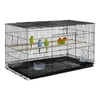 Alden Design 30" Bird Cage with Slide-Out Tray and Wood Perches, Black