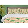 thumbnail image 4 of Ambesonne Oasis Duvet Cover Sets, Repetitive Palm Tree, 2-King, Peach Fern Green, 4 of 7