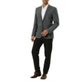 thumbnail image 2 of INSPIRE CHIC Men's Casual Plaid Sports Coat Notched Lapel Button Houndstooth Blazer S Black, 2 of 6