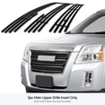 thumbnail image 3 of APS Compatible with GMC Terrain 2010-2015 Main Upper Stainless Steel Black 8x6 Horizontal Billet Front Grill Grille Insert G66754J, 3 of 7