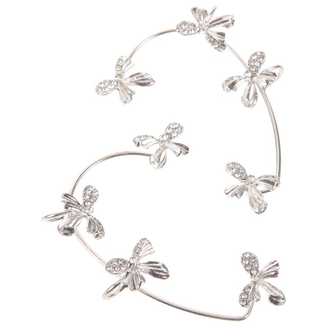 KAKOWELY 1Par Aretes Ear Cuffs Con De En Metal Plateado Accesorios Sin Perforación