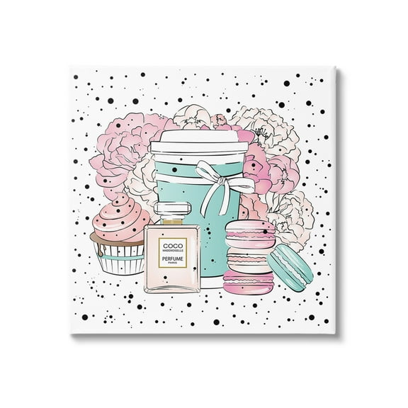 Stupell Industries Modern Glam Desserts Food & Beverage Painting Gallery Wrapped Canvas Art Print Wall Art, 17 x 17