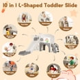 thumbnail image 2 of 10-in-1 Toddler Slide Playset for 1-3 Years Old, Indoor Outdoor Playground Equipment with Golf Set, Basketball Hoop, Climbing Frame, Drawing Board, Steering Wheel, 2 of 7
