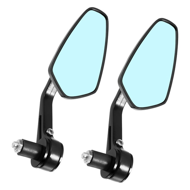 Unique Bargains Motorcycle Rear View Side Mirror Anti Glare Motorbike Handlebar Rearview Mirror Blue Lens Black 1 Pair