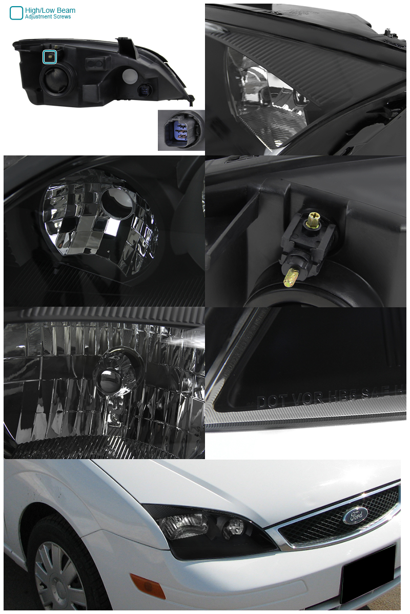 ford headlight adjustment on Spec D Tuning Headlights For 2005 2007 Ford Focus Head Light Assembly Left Right Pair Walmart Com Walmart Com