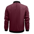 thumbnail image 4 of Men's Casual Spring and Fall Jacket Lightweight Bomber Jacket Men Color Block with Zipper Pocket Outerwear for Daily Wear Red XL, 4 of 5