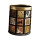 thumbnail image 2 of Cubo de basura redondo con tapa abierta, 10 L, decorativo, elegante, para el hogar Pintura de oro, 2 of 9