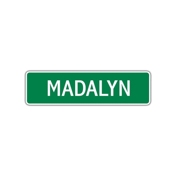 Madalyn Girls Children Name Letter Printed Decoration Label Indoor Outdoor Unique Plaque Wall Novelty Aluminum Metal Sign 4"x13.5"