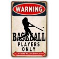 thumbnail image 1 of Póster de béisbol para niños con texto en inglés "Warning Baseball Players Only Sign" para decoración de habitación de niños, 8.0 x 12.0 in (928), 1 of 5