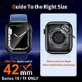 thumbnail image 2 of 2 Pack Tempered Glass Case Cover Compatible for Apple Watch Series 10 / 11 - 42mm, Ultra-Thin Lightweight Scratch-Resistant Cover for iWatch, Clear Black, 2 of 7