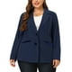 thumbnail image 1 of Plus Size Casual Blazers for Women Button Down Notched Lapel Office Jackets Blazer 1X Navy Blue, 1 of 6