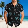 thumbnail image 2 of Xcmzpl Big and Tall Hawaiian Shirt Mens Short Sleeve Summer Beach Tropical Button Down Shirt Camp Collar Tops Black XXXL, 2 of 7