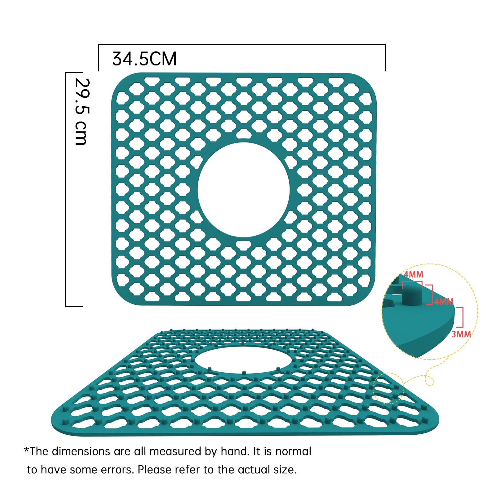Iuhan Sink Mat, Silicone Sink Protector Mat Non-Slip Folding Drainage Mat, Kitchen Sink Liner Accessory for Stainless Steel Porcelain Sink Bottom