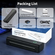 HKHKPI N80 Portable Printer, Thermal Inkless Printer Fit for Android iOS Phones & Laptops for Travel Home Car Office