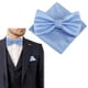 thumbnail image 1 of Qarigey Destaca en bodas Conjunto de pajarita y pañuelo preatados para boda para hombre Pajarita para hombre con bolsillo Accesorios de disfraces XGZ-15 Azul claro, 1 of 6
