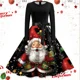 thumbnail image 3 of Vestido de Navidad de manga larga para mujer, traje de Swing, Pinup, Vintage, estampado gótico, Rockabilly, Navidad, Año Nuevo, invierno, 2023, 3 of 5