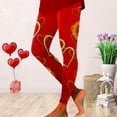 thumbnail image 2 of Conairie Women Workout Leggings Valentine Heart Graphics Slim Fits Elastic High Waisted Yoga Pants Comfort Soft Tummy Control Holiday Casual Tights Red XL, 2 of 5