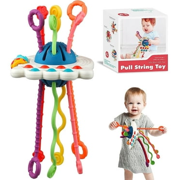 BEEPRINCESS Baby Montessori Sensory Toys for 12-18 Months, Travel Pull String Toy for 0-6 Months, Developing Fine Motor Skill, Multi-Sensory Activity Toy for 1 Year Old, Birthday Gift for Toddlers