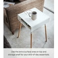 thumbnail image 4 of Yamazaki Home Storage Table - Two Sizes, White, Steel + Wood, Tall, Supports 8.8 pounds, Minimal Assembly, 4 of 7