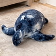 thumbnail image 5 of Raven-Symoné Shelly the Turtle Sea Buddy Large Kids Stuffed Animal Bean Bag and Pouf, Tie-Dye Blue Faux Fur, 5 of 6