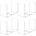 thumbnail image 1 of Sujetalibros de acrílico para estantes, soporte transparente para libros, sujetalibros decorativo antideslizante, 5 x 5 x 7,3 pulgadas (4 pares/8 piezas, grande), 1 of 5