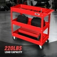 thumbnail image 5 of DNA Motoring 220lbs. 3-Layer Steel Warehouse Garage Office Rolling AV Media Cart w/ Casters, 5 of 7