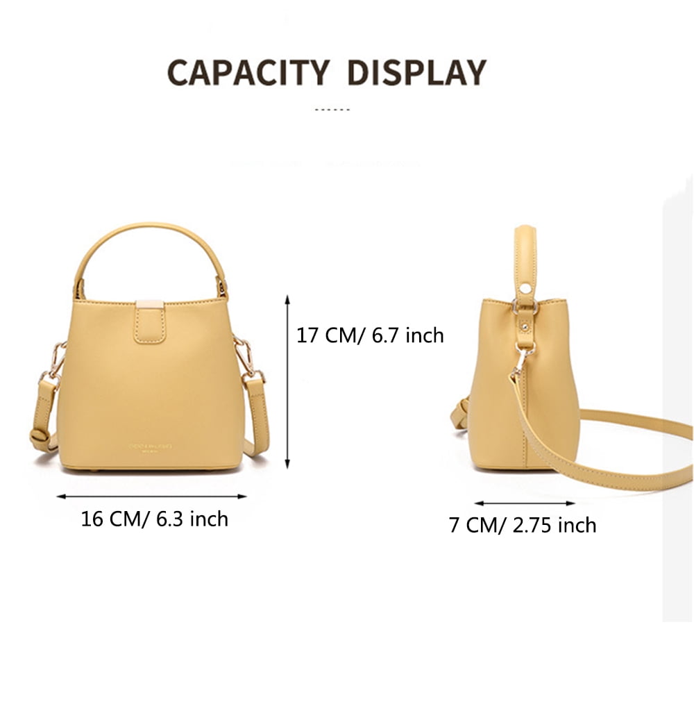 Leather Bucket Crossbody Bag for Women Medium Hobo Purse Handbag Fashion Ladies Top Handle Tote Shoulder Bag