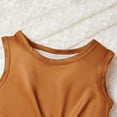 thumbnail image 5 of CAUYDY Toddler Baby Girl Outfit Summer Clothes Bow Print Bowknot Smocked Camisole Tank Top Ruffle Shorts Set for 5t 6t 7t Kids School Activities (Sizes 9-10 Years,D01-Coffee), 5 of 9