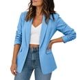 thumbnail image 2 of GUACER Blazers for Women 3/4 Sleeve Casual Open-Front Relaxed Fit Business Suit Coat with Pockets, 2 of 9