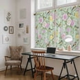 thumbnail image 5 of Sage Green Spring Floral Kitchen Curtain for Berdoom Living Room Cafe 45" Length, Elegant Farmhouse Flowers Birds Watercolor Tiers Curtains Light Filtering Drapes Window Treatment 2 Panels 52"Wx45"L, 5 of 8