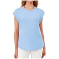 thumbnail image 3 of Uvplove Cap Sleeve Tops for Women Summer Top Basic Tee Shirts Casual Tank Loose Fit 2025 Fashion light blue-2xl, 3 of 12