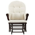 Angel Line Windsor Glider and Ottoman, Espresso Finish with Beige