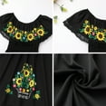thumbnail image 4 of IDOPIP Mexican Dress for Girls Off-Shoulder Sunflower Print Drape Traditional Fiesta Ethnic Dresses, 4 of 8